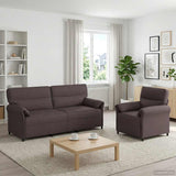 vidaXL Sofa Set 2 pcs Light Grey Fabric