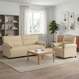vidaXL Sofa Set 2 pcs Light Grey Fabric