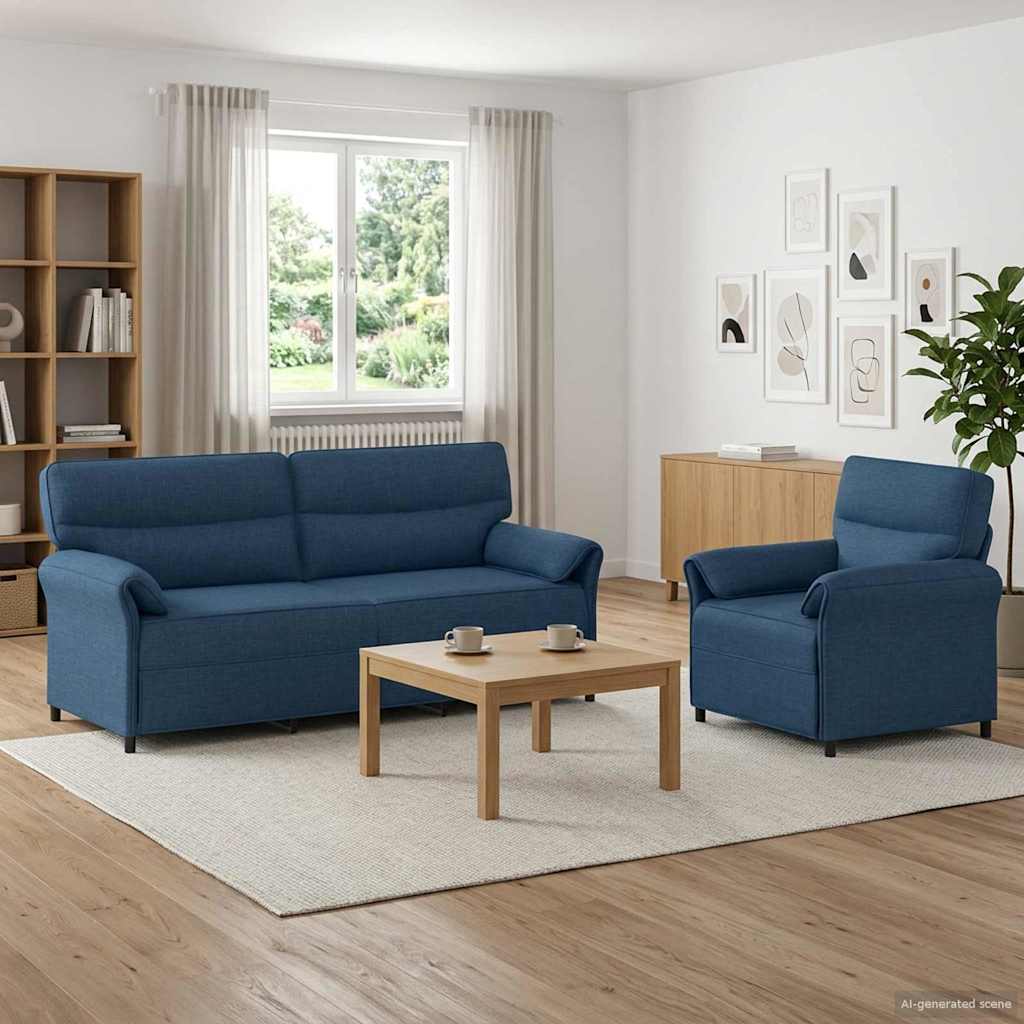 vidaXL Sofa Set 2 pcs Light Grey Fabric