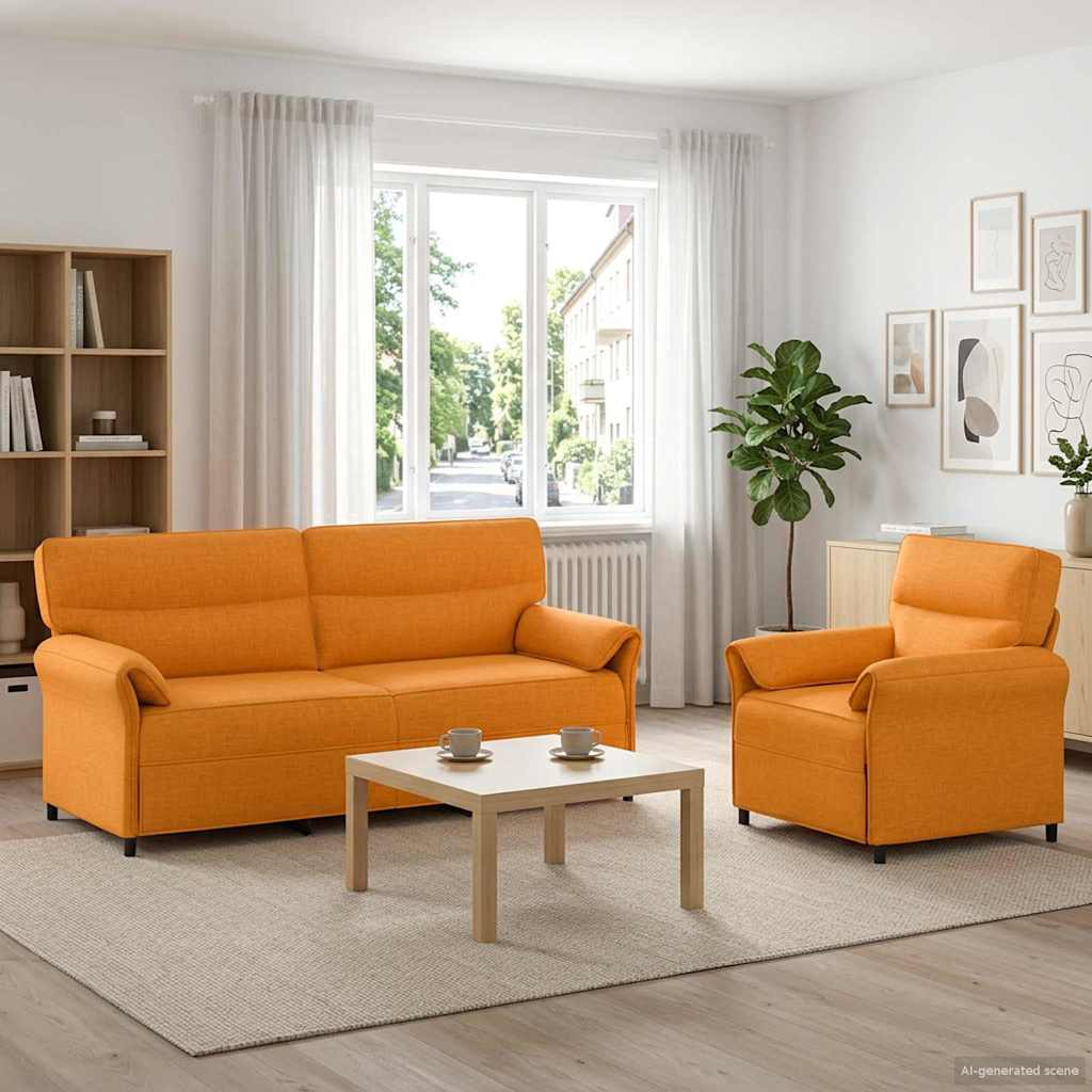 vidaXL Sofa Set 2 pcs Light Grey Fabric