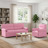 vidaXL Sofa Set 2 pcs Light Grey Fabric