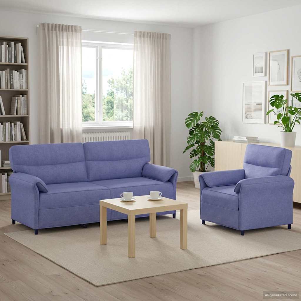 vidaXL Sofa Set 2 pcs Light Grey Fabric