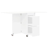 vidaXL Dining table 2 pcs 140 x 80 x 77 cm Engineered wood White Rectangular