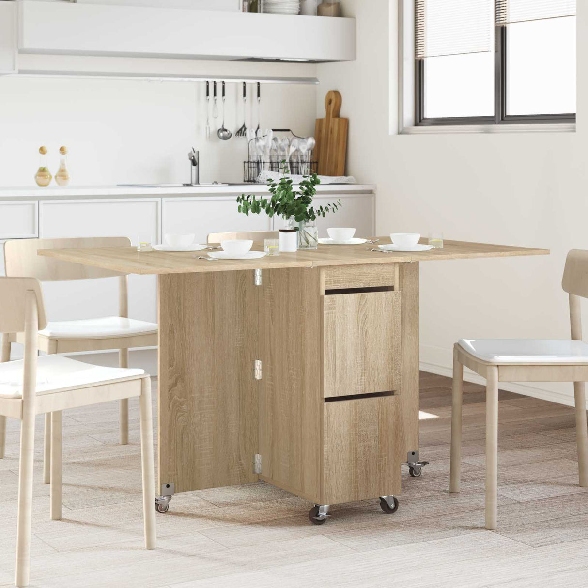 vidaXL Dining table 2 pcs 140 x 80 x 77 cm Engineered wood White Rectangular