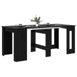 vidaXL Eettafel 180 x 85 x 75 cm Bewerkt hout Zwart eiken Rechthoekig