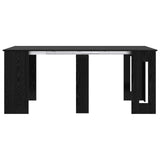 vidaXL Eettafel 180 x 85 x 75 cm Bewerkt hout Zwart eiken Rechthoekig