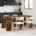 vidaXL Eettafel 180 x 85 x 75 cm Bewerkt hout Zwart eiken Rechthoekig