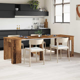 vidaXL Eettafel 180 x 85 x 75 cm Bewerkt hout Zwart eiken Rechthoekig