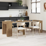 vidaXL Eettafel 180 x 85 x 75 cm Bewerkt hout Zwart eiken Rechthoekig