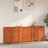 vidaXL Dressoir 230x35x80 cm massief grenenhout wit