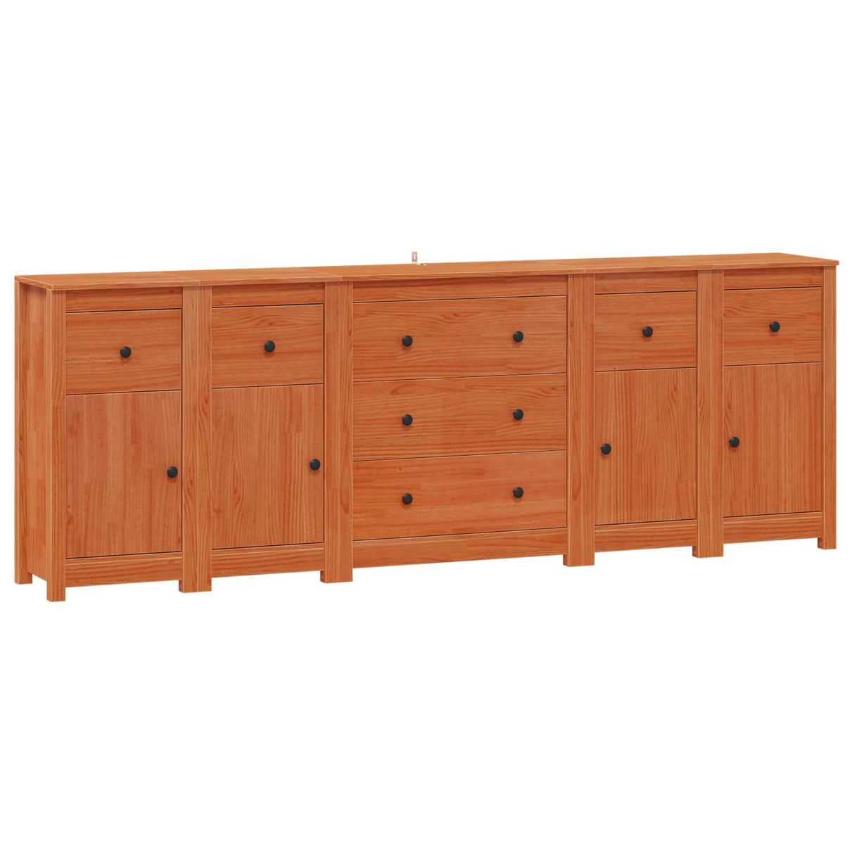 vidaXL Dressoir 230x35x80 cm massief grenenhout wit