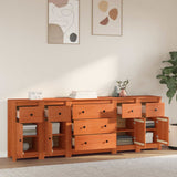 vidaXL Dressoir 230x35x80 cm massief grenenhout wit
