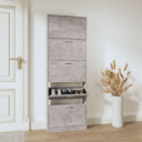 vidaXL Schoenenkast 59x17x169 cm bewerkt hout hoogglans wit