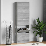 vidaXL Schoenenkast 59x17x169 cm bewerkt hout hoogglans wit