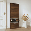 vidaXL Schoenenkast 59x17x169 cm bewerkt hout hoogglans wit