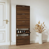 vidaXL Schoenenkast 59x17x169 cm bewerkt hout hoogglans wit