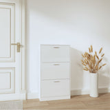 vidaXL Schoenenkast 59x17x169 cm bewerkt hout hoogglans wit
