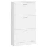 vidaXL Schoenenkast 59x17x169 cm bewerkt hout hoogglans wit