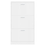 vidaXL Schoenenkast 59x17x169 cm bewerkt hout hoogglans wit