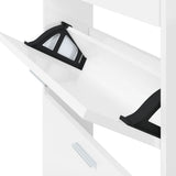 vidaXL Schoenenkast 59x17x169 cm bewerkt hout hoogglans wit