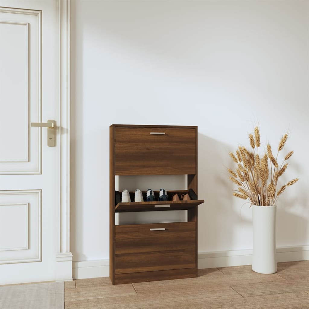 vidaXL Schoenenkast 59x17x169 cm bewerkt hout hoogglans wit