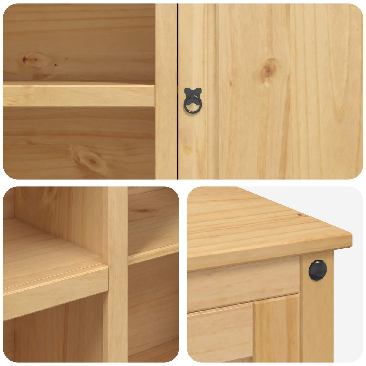 vidaXL Keuken Trolley met plank 2 pcs Honingwas 112 x 77 x 91,5 cm