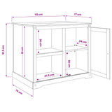 vidaXL Keuken Trolley met plank 2 pcs Honingwas 112 x 77 x 91,5 cm
