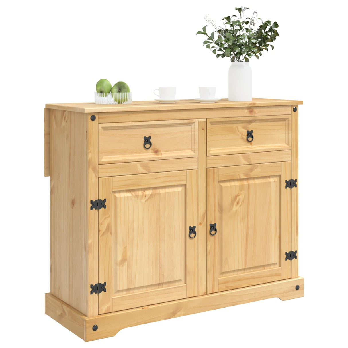vidaXL Keuken Trolley met lade 2 pcs Honingwas 112 x 70 x 91,5 cm