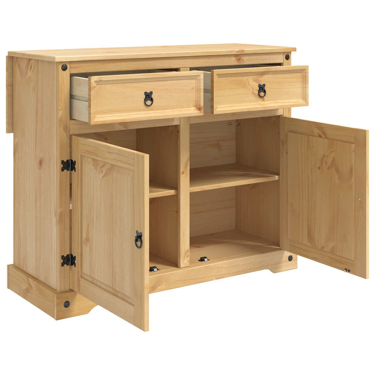 vidaXL Keuken Trolley met lade 2 pcs Honingwas 112 x 70 x 91,5 cm