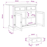 vidaXL Keuken Trolley met lade 2 pcs Honingwas 112 x 70 x 91,5 cm