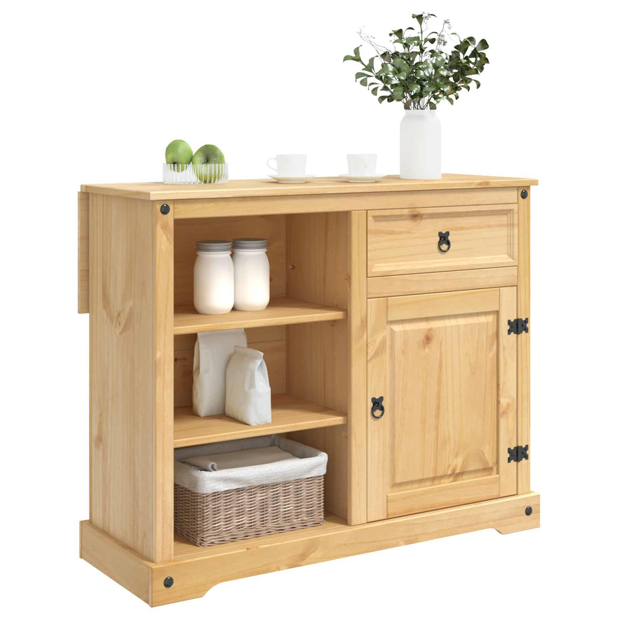 vidaXL Keuken Trolley met lade 2 pcs Honingwas 112 x 70 x 91,5 cm