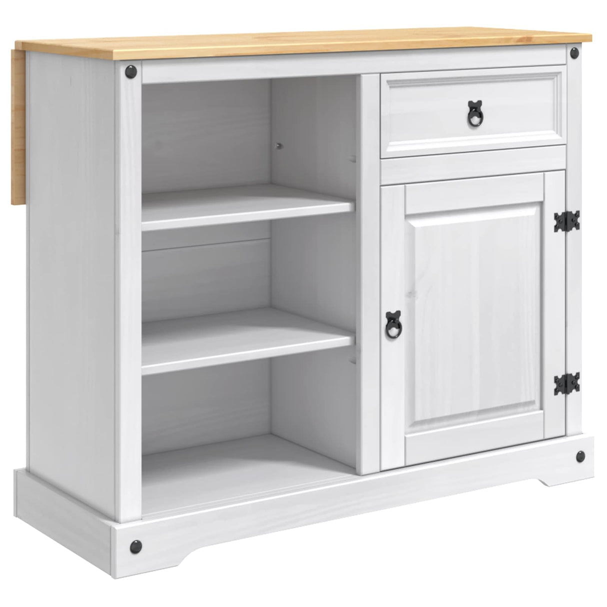 vidaXL Keuken Trolley met lade 2 pcs Honingwas 112 x 70 x 91,5 cm