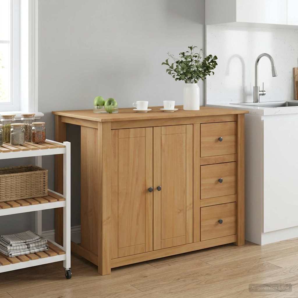 vidaXL Kitchen Trolley with Drawer PANAMA 2 pcs Honeycomb 112 x 77 x 90 cm