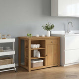 vidaXL Keuken Trolley met lade PANAMA 2 pcs Honingwas 112 x 77 x 90 cm