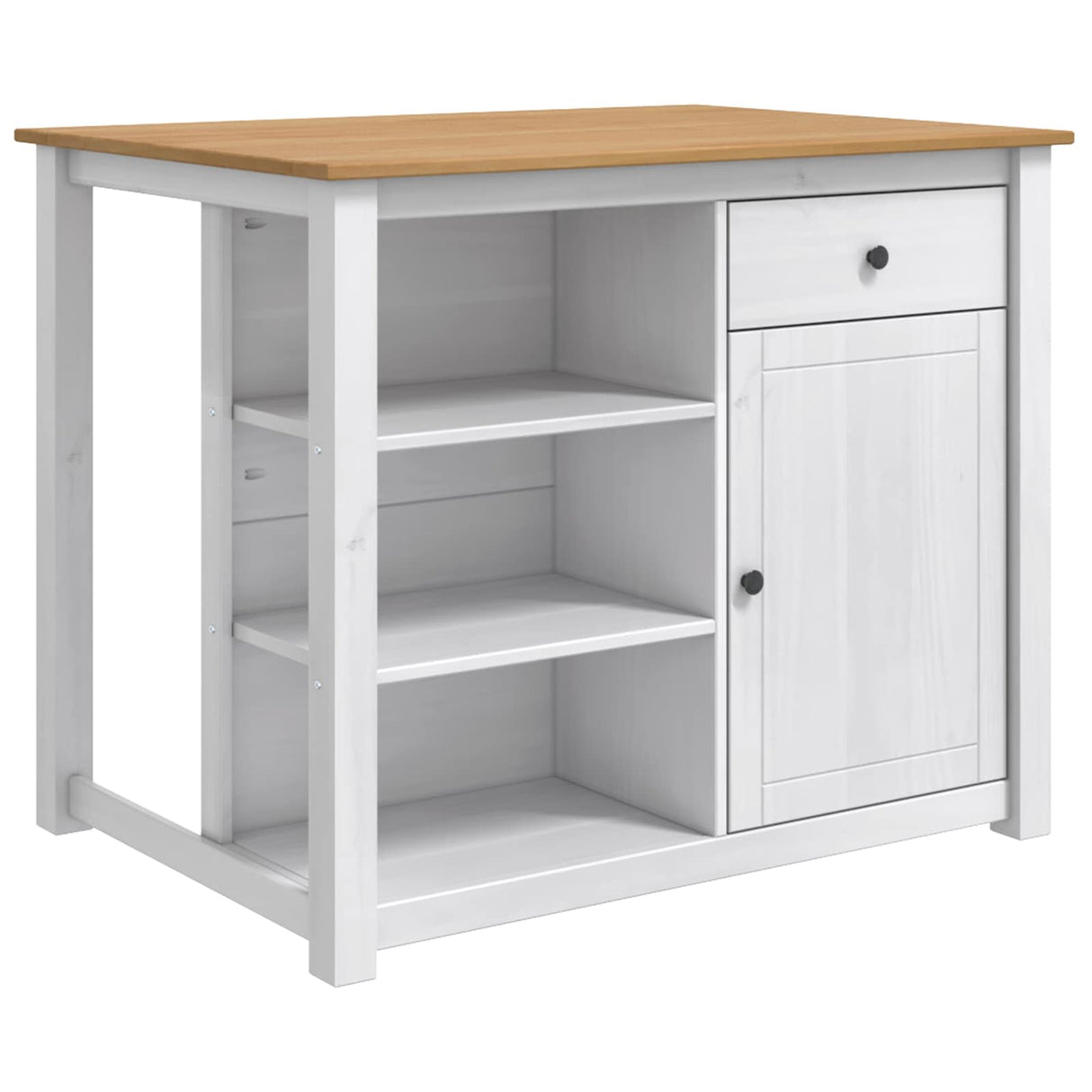 vidaXL Keuken Trolley met lade PANAMA 2 pcs Honingwas 112 x 77 x 90 cm