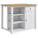 vidaXL Keuken Trolley met lade PANAMA 2 pcs Honingwas 112 x 77 x 90 cm