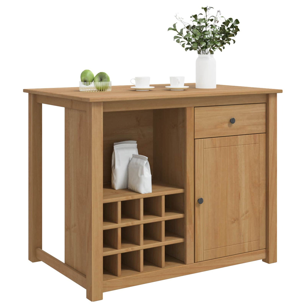 vidaXL Kitchen Trolley with Drawer PANAMA 2 pcs Honeycomb 112 x 77 x 90 cm
