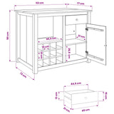 vidaXL Kitchen Trolley with Drawer PANAMA 2 pcs Honeycomb 112 x 77 x 90 cm
