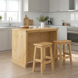vidaXL Keuken eiland set met plank 3 pcs Honingwas Massief grenen