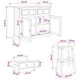 vidaXL Keuken eiland set Corona 3 pcs Honingwas Massief grenenhout