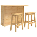 vidaXL Kitchen island set with drawer 3 pcs Honey Wax Solid pine