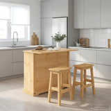 vidaXL Kitchen island set with drawer 3 pcs Honey Wax Solid pine