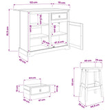 vidaXL Kitchen island set with drawer 3 pcs Honey Wax Solid pine