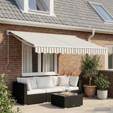 vidaXL Retractable Awning Light grey and white 2.5 x 2 m