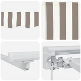 vidaXL Retractable Awning Light grey and white 2.5 x 2 m