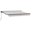 vidaXL Retractable Awning Light grey and white 2.5 x 2 m