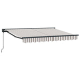 vidaXL Retractable Awning Light grey and white 2.5 x 2 m