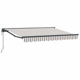 vidaXL Retractable Awning Light grey and white 2.5 x 2 m