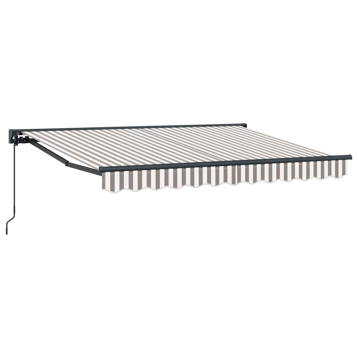 vidaXL Retractable Awning Light grey and white 2.5 x 2 m
