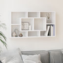 vidaXL Wandschap zwevend 8 vakken wit